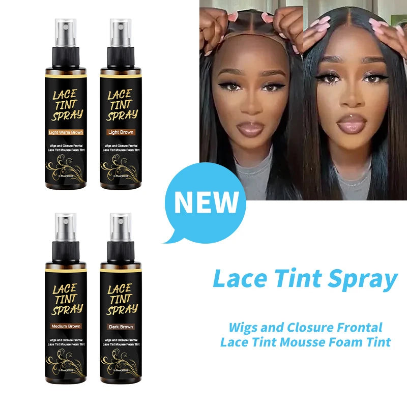 100ml Lace Melting Spray And Lace tint spray For Lace Wigs,Glueless,Natural Finishing Hold Dyed wig care spray for Women & Men
