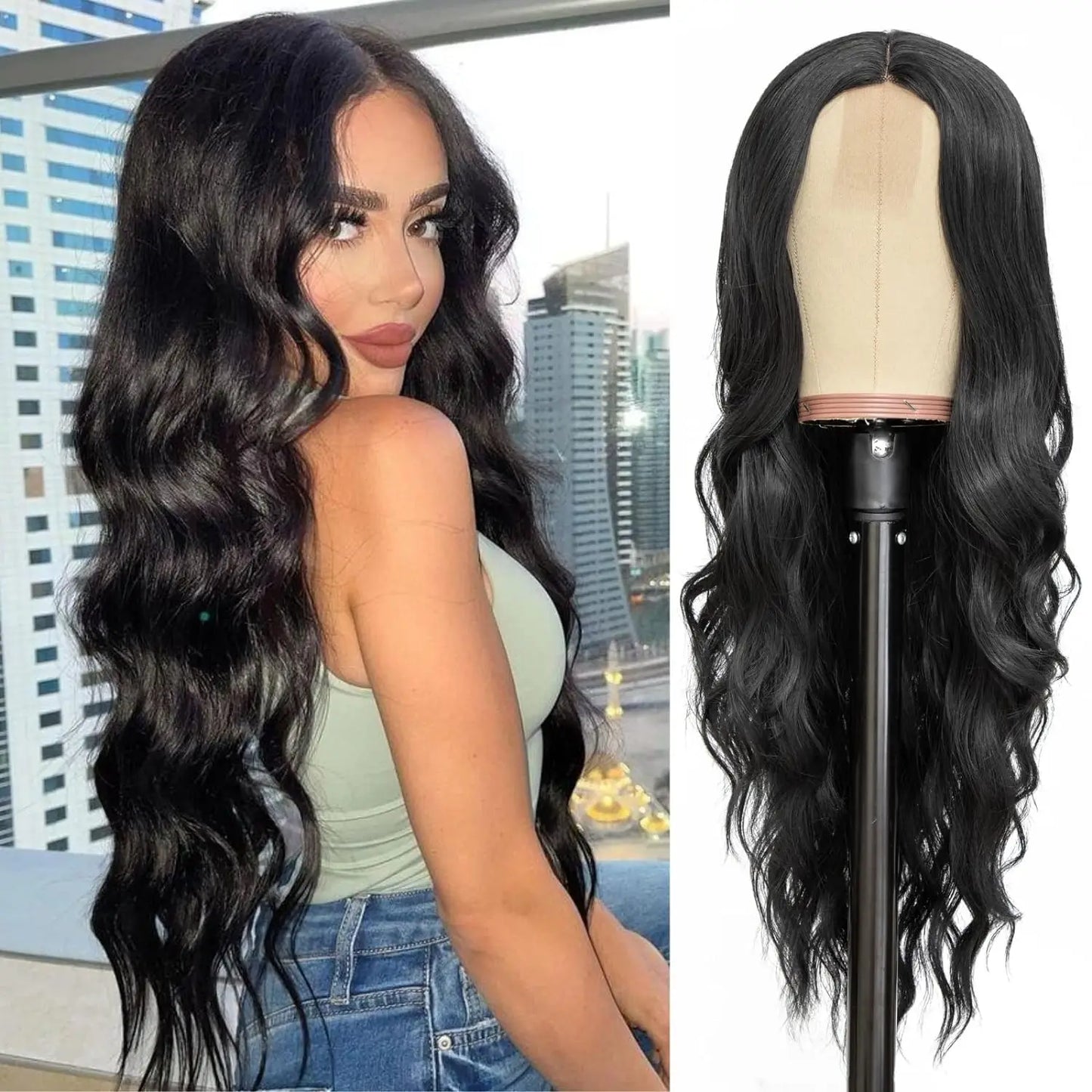 28 Inch Synthetic Hair Wig Long Lace Ombre Blonde Pink Curly Wavy for Women Girl Middle Part Machine Made Daily Party Dating