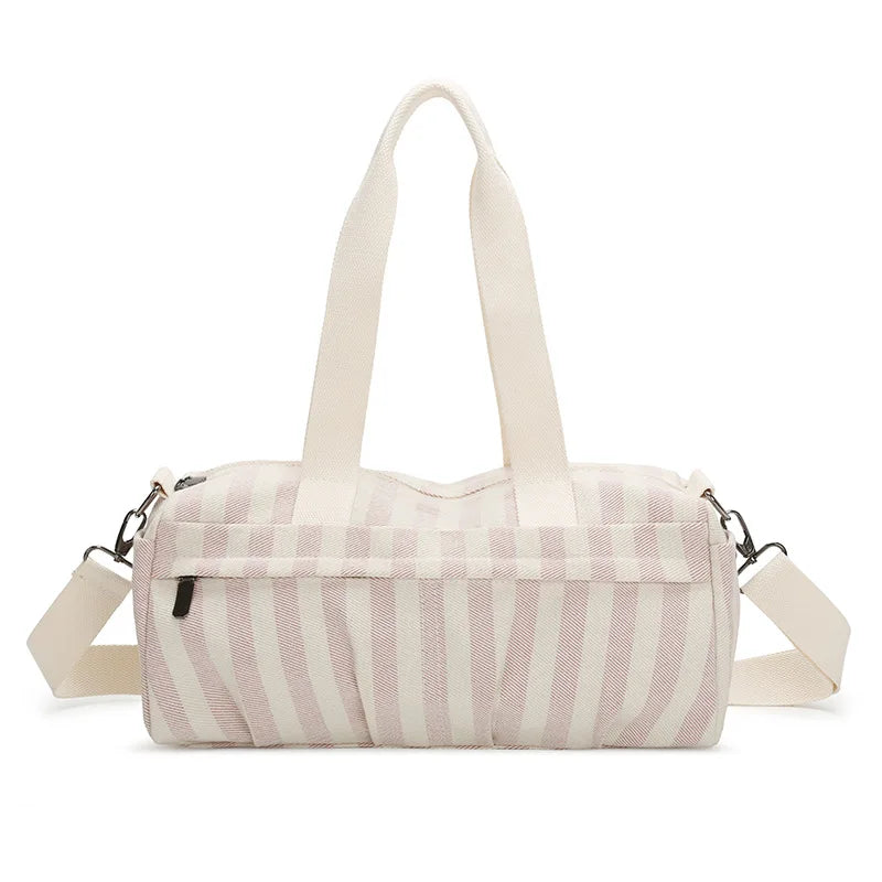 Women's Handbag Fashionable Lightweight Women's Canvas Bags with Checked Fabric Large Capacity for Single Shoulder Bag