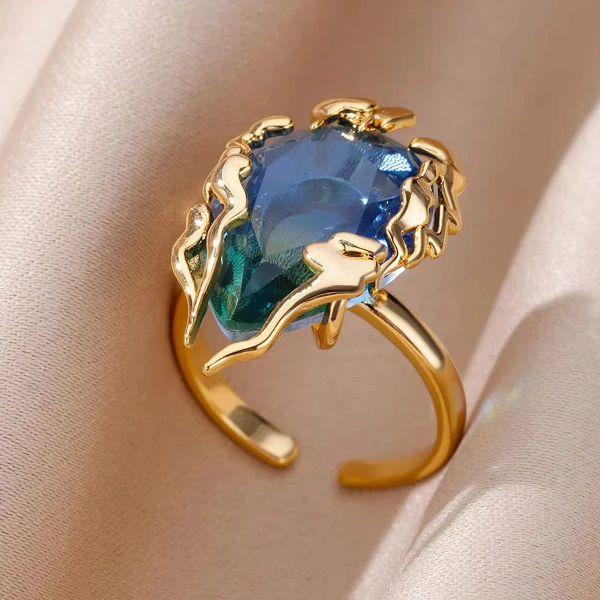 Rings For Women Water Drop Adjustable Ring Femme New Wedding Party Fashion Jewelry Gift Femme
