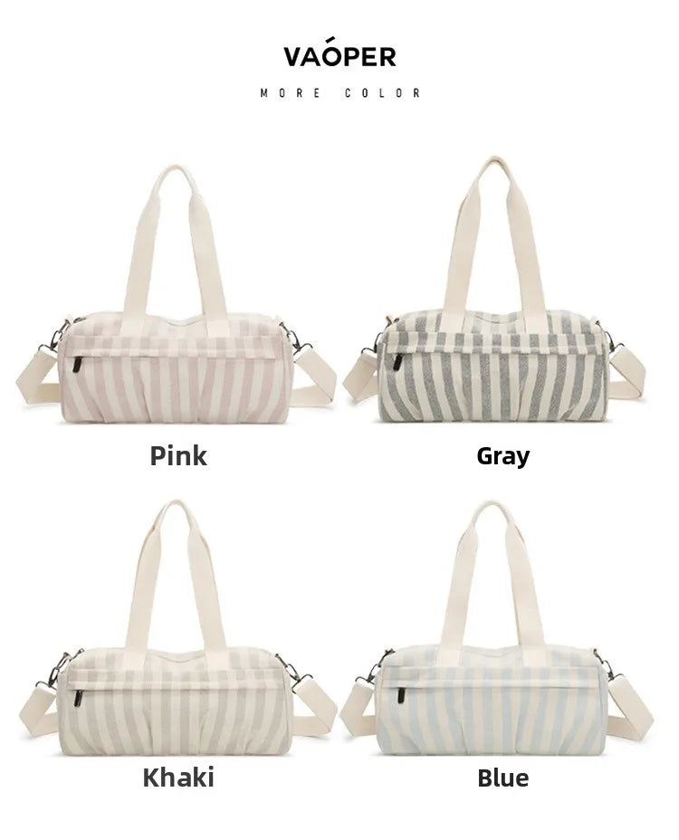 Women's Handbag Fashionable Lightweight Women's Canvas Bags with Checked Fabric Large Capacity for Single Shoulder Bag
