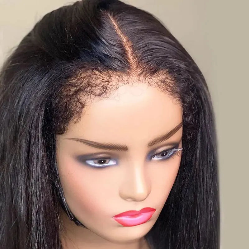 180 Density 30 Inch Straight Human Hair Wigs 4C Kinky Edges Wigs Human Hair 13X4 lace Front Glueless Wigs Human Hair Wig Pre Cut