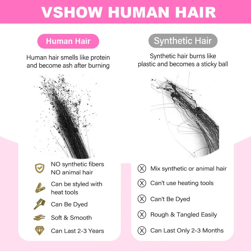 VSHOW 1B/30 Highlight Wear Go Half Wig Water Wave Glueless 100% Human Hair Wigs Flip Over Curly Hair Wig Beginner Friendly