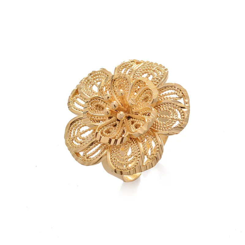Rings for Women Gold Color Fashion Jewelry Rings Woman Girl,Wholesale Arab Jewelry Symbol of Wealth