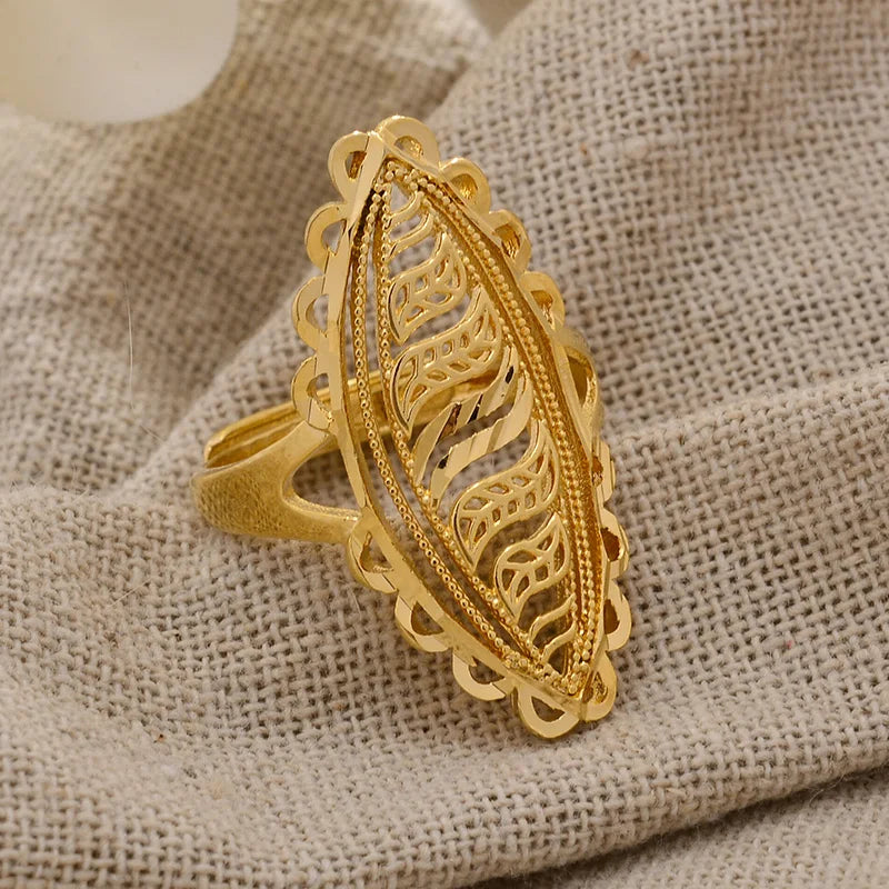Rings for Women Gold Color Fashion Jewelry Rings Woman Girl,Wholesale Arab Jewelry Symbol of Wealth