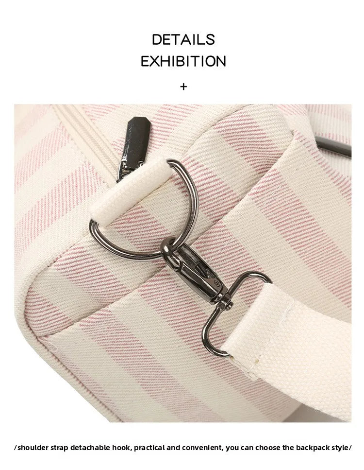 Women's Handbag Fashionable Lightweight Women's Canvas Bags with Checked Fabric Large Capacity for Single Shoulder Bag