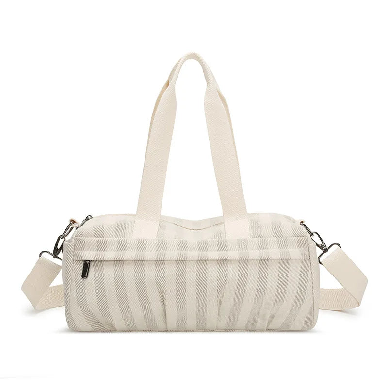 Women's Handbag Fashionable Lightweight Women's Canvas Bags with Checked Fabric Large Capacity for Single Shoulder Bag