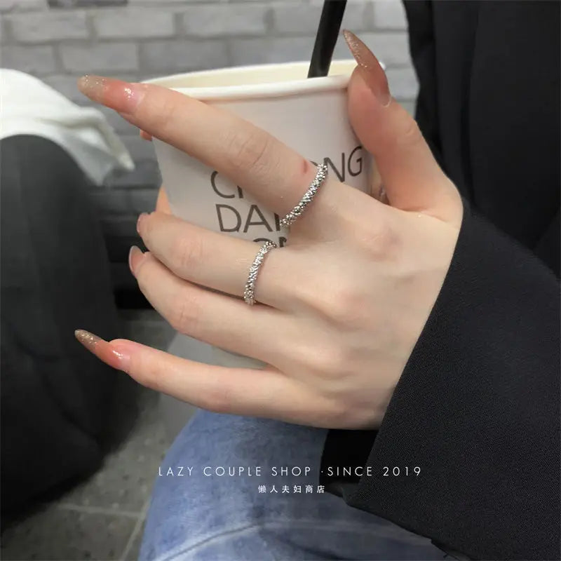 925 Sterling Silver Irregular Rings For Women Wedding Vintage Luxury Fine Jewelry Accessories Wholesale Jewellery Money 925