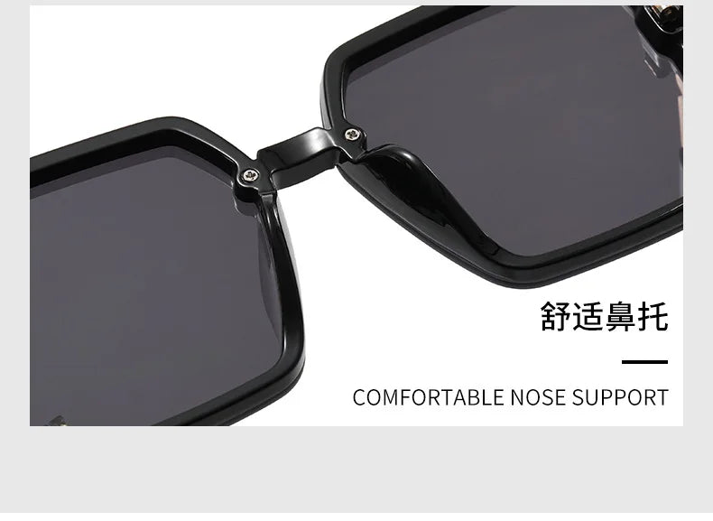 Women's Sunglasses Fashion Big Fram Personality Letter Solid Color Simple Popular Sunglasses Okulary Przeciwsłoneczne Damskie