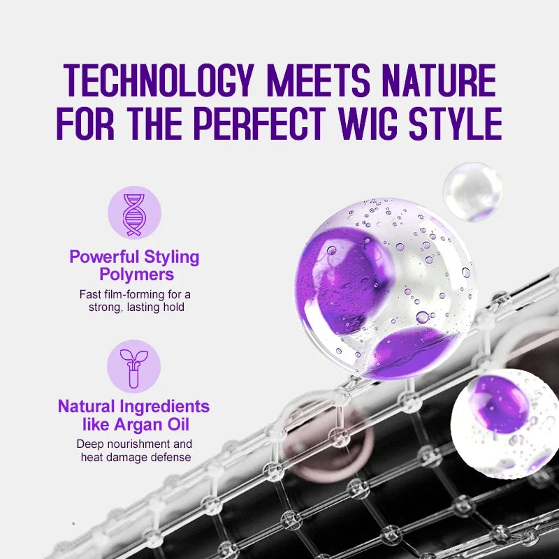 PURC Argan Oil Wig Styling Spray for Women Smooth Shiny Anti-Frizz Heat Protection Professional Wig Hair Care 100ml