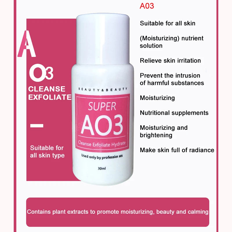 AS1 SA2 AO3 30ml High Concentrated Solution Liquid For Dermabrasion Beauty Machine Kit of 3 Serums Skin Deep Cleaning Skin Care