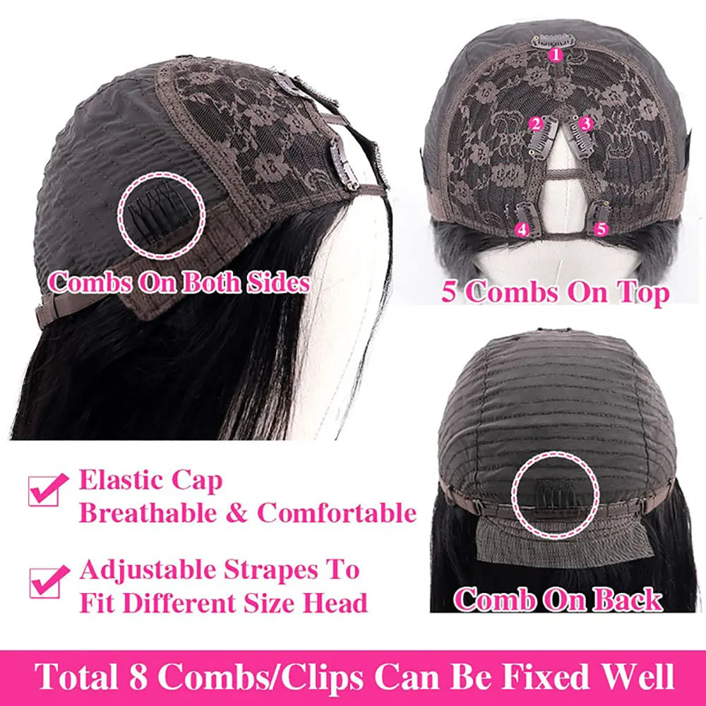 V Part Wig Water Wave Human Hair No Leave Out Upgrade U Part Wigs Human Hair Wig Curly Wigs For Black Women No Glue V Part Wigs