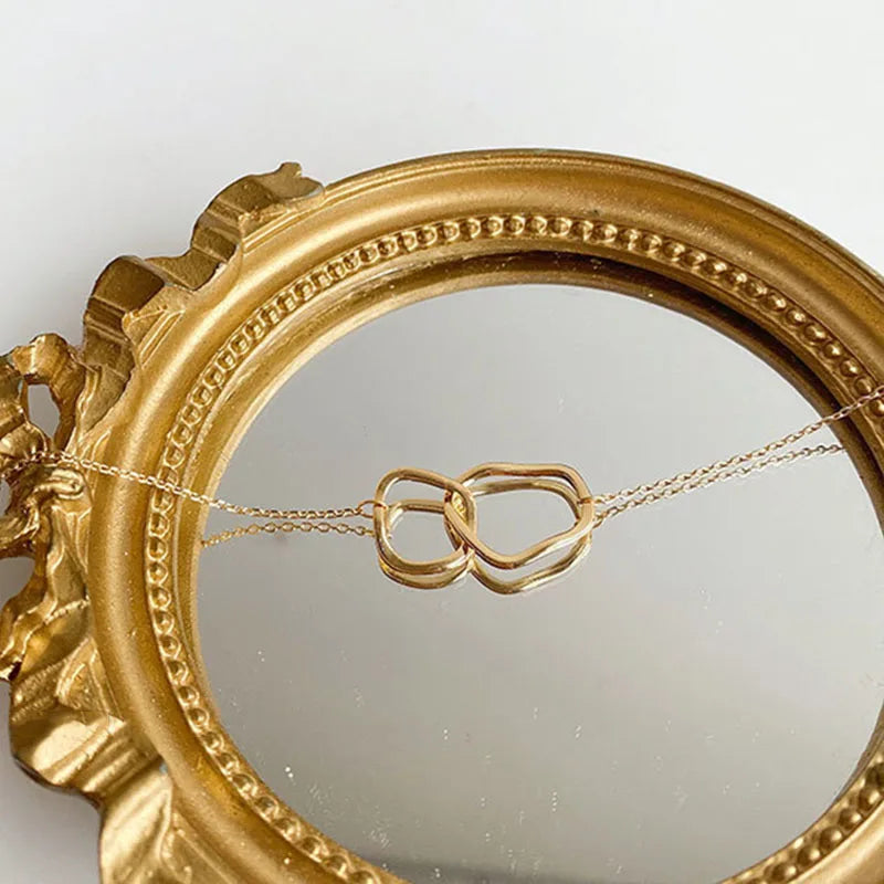 Two Round Shaped Necklaces Female Exquisite Geometric Women Chain Choker Neck Necklace Birthday Gift for Ladies Fashion Jewelry
