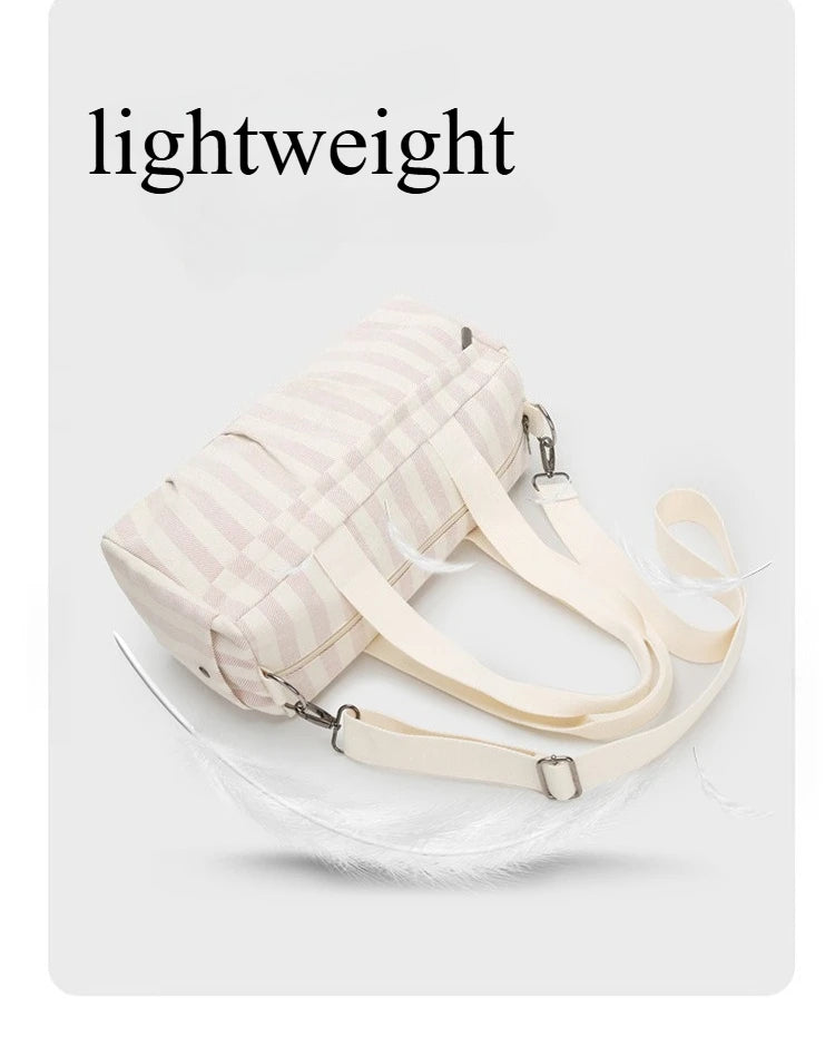 Women's Handbag Fashionable  Lightweight Women's Canvas  Bags with Checked Fabric Large Capacity for Single Shoulder Bag