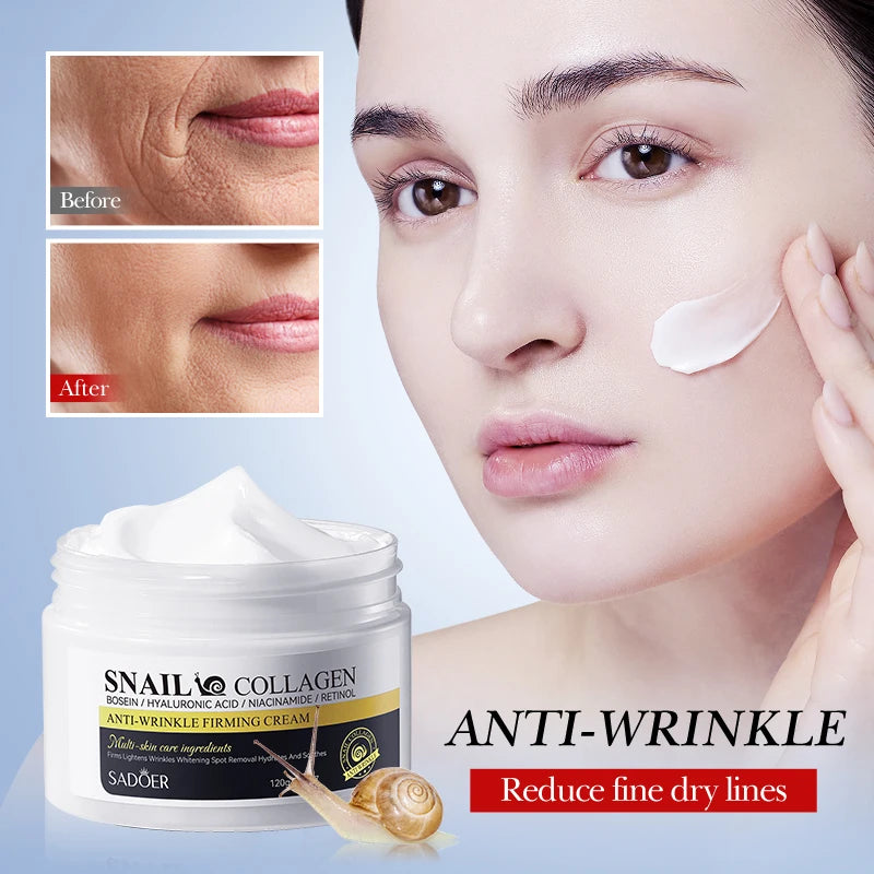SADOER Snail Collagen Cleanser Face Cream Serum Toner Lotion Whitening Moisturizing Nourishing Serum Firming Lifting Skin Care