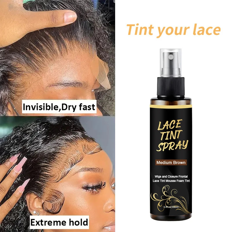 100ml Lace Melting Spray And Lace tint spray For Lace Wigs,Glueless,Natural Finishing Hold Dyed wig care spray for Women & Men