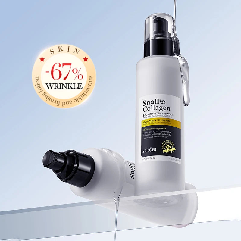 SADOER Snail Collagen Cleanser Face Cream Serum Toner Lotion Whitening Moisturizing Nourishing Serum Firming Lifting Skin Care