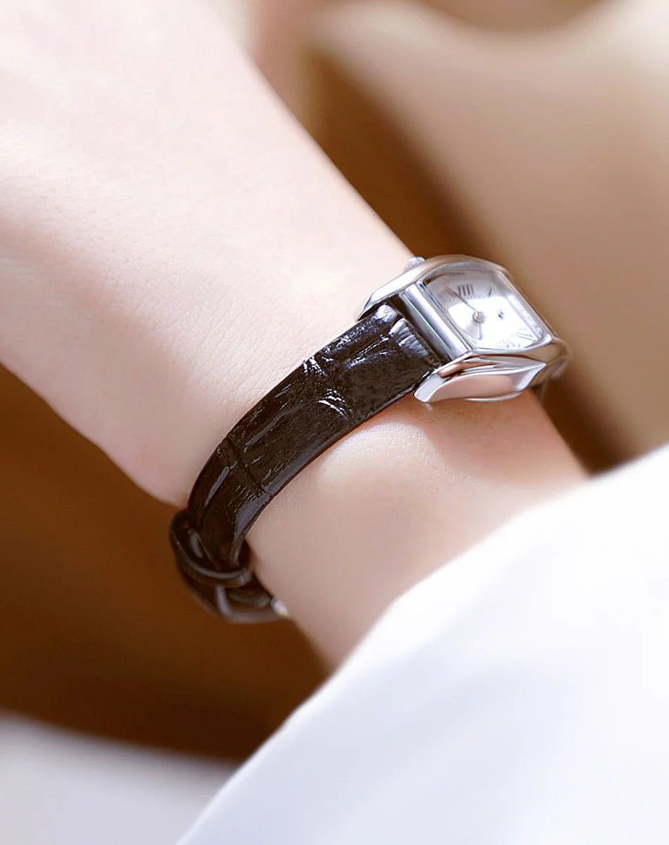 Watches For Women Elegant Vintage Rectangle Ladies Watch With Brown Small Leather Fashion Golden Quartz Women's Wristwatch 2025