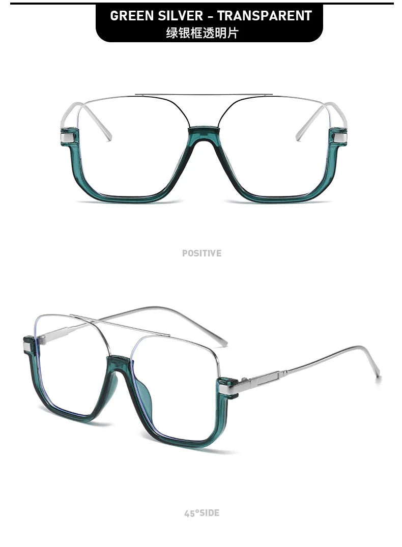Sunglasses for Women New Large Frame Anti-blue Glasses Double Beam Sunglasses Women's Vintage Street Sunglasses Luxury Designer