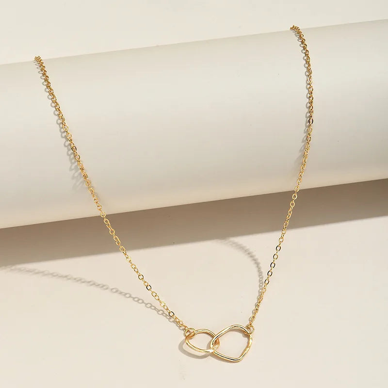Two Round Shaped Necklaces Female Exquisite Geometric Women Chain Choker Neck Necklace Birthday Gift for Ladies Fashion Jewelry