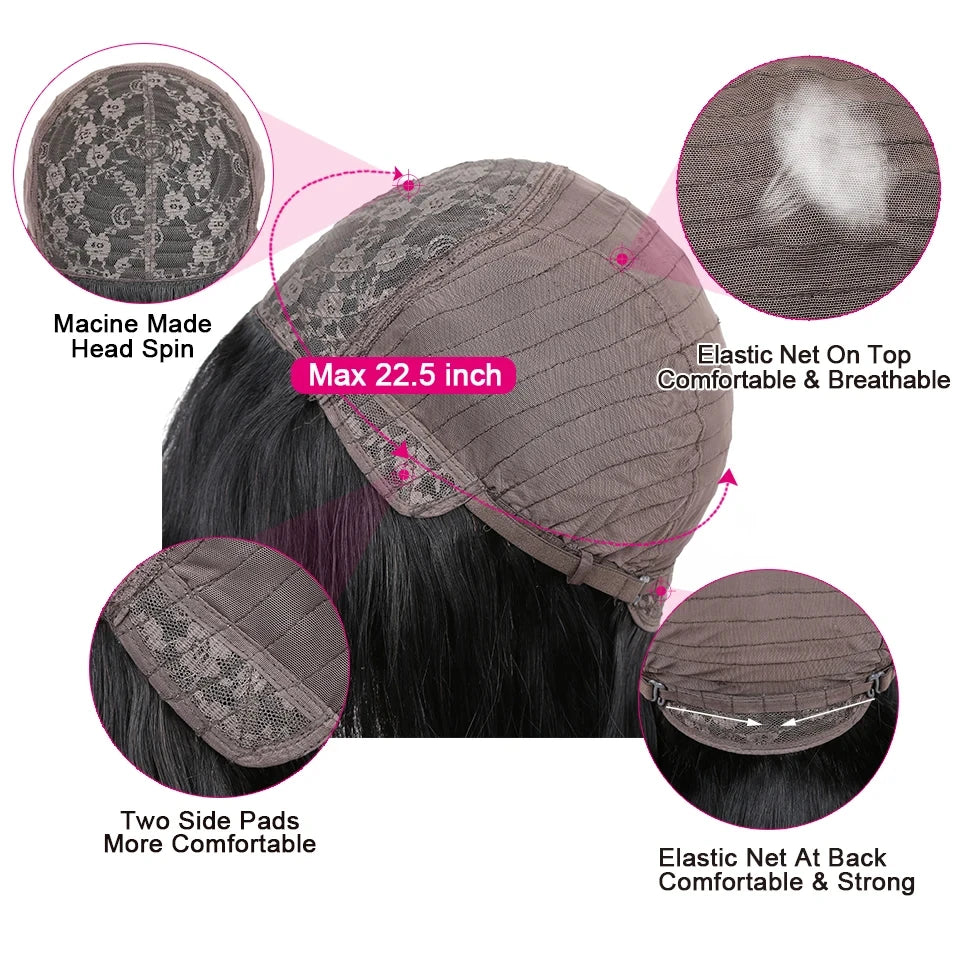 Water Wave Wigs For Women 100 humain hair Deep Curly Wig With Bangs Perruque Cheveux Humain Full Machine Made Wigs Sale