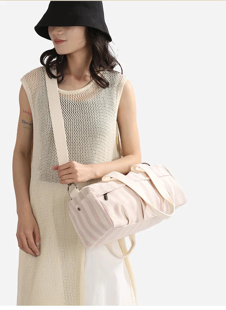 Women's Handbag Fashionable  Lightweight Women's Canvas  Bags with Checked Fabric Large Capacity for Single Shoulder Bag