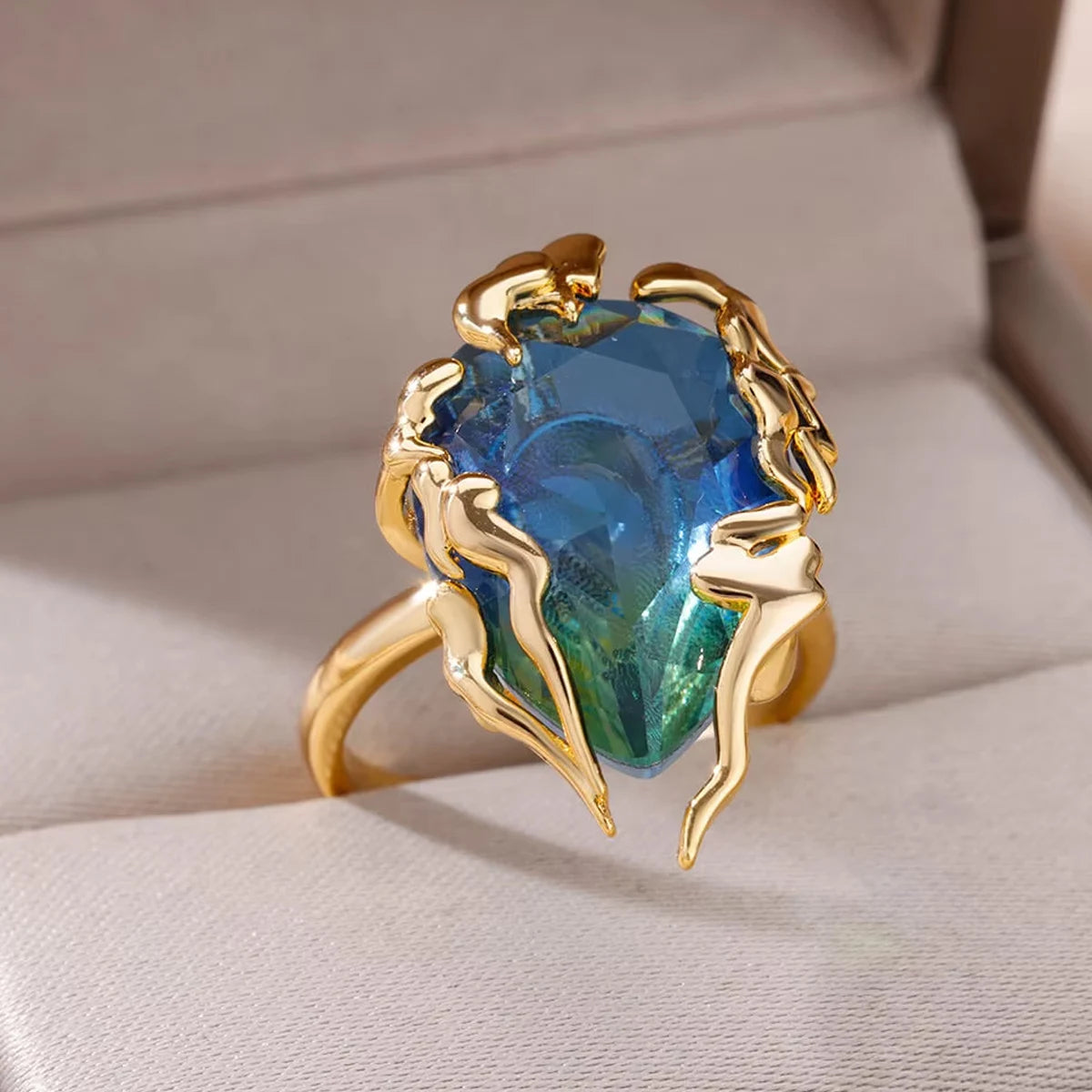 Rings For Women  Water Drop Adjustable Ring Femme New Wedding Party Fashion Jewelry Gift Femme