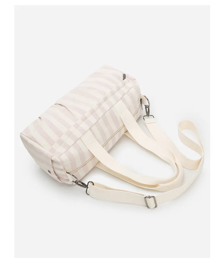Women's Handbag Fashionable  Lightweight Women's Canvas  Bags with Checked Fabric Large Capacity for Single Shoulder Bag