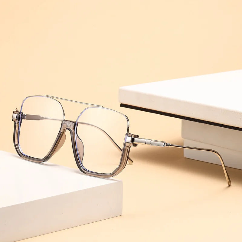 Sunglasses for Women New Large Frame Anti-blue Glasses Double Beam Sunglasses Women's Vintage Street Sunglasses Luxury Designer