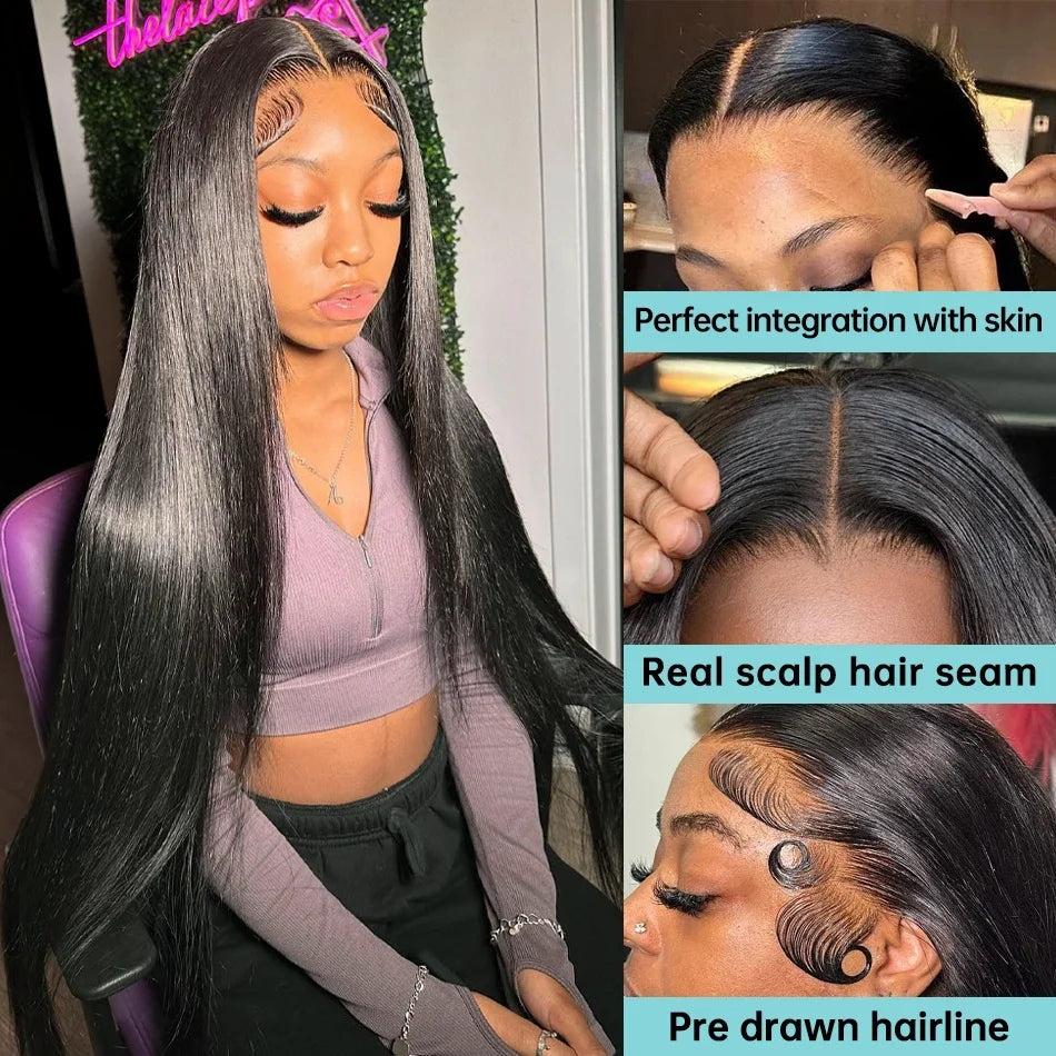40 Inch Human Hair Wigs Pre Plucked With Baby Hair 13x4 13x6 Hd Lace Frontal Wig Straight Lace Front Human Hair Wigs For Women