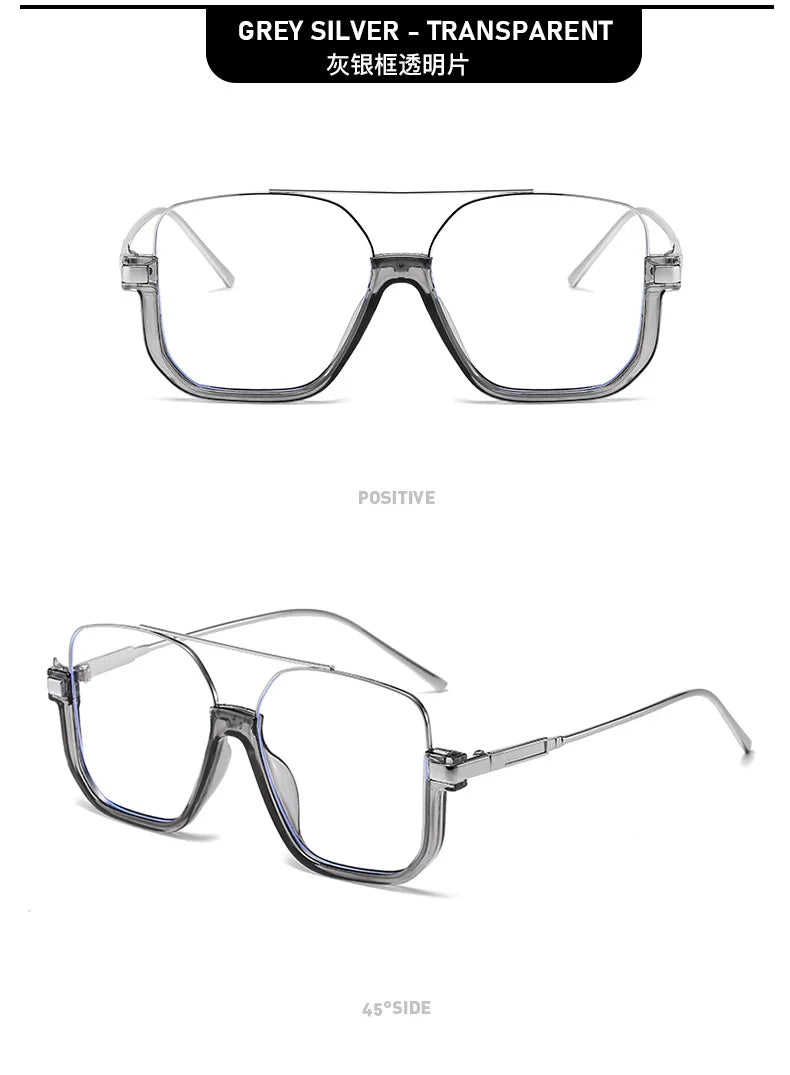 Sunglasses for Women New Large Frame Anti-blue Glasses Double Beam Sunglasses Women's Vintage Street Sunglasses Luxury Designer