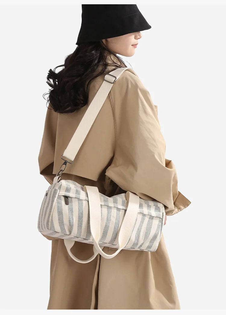 Women's Handbag Fashionable  Lightweight Women's Canvas  Bags with Checked Fabric Large Capacity for Single Shoulder Bag