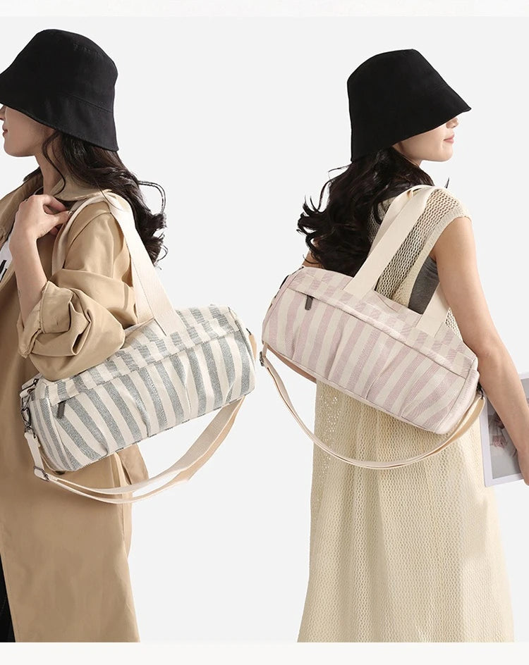 Women's Handbag Fashionable  Lightweight Women's Canvas  Bags with Checked Fabric Large Capacity for Single Shoulder Bag