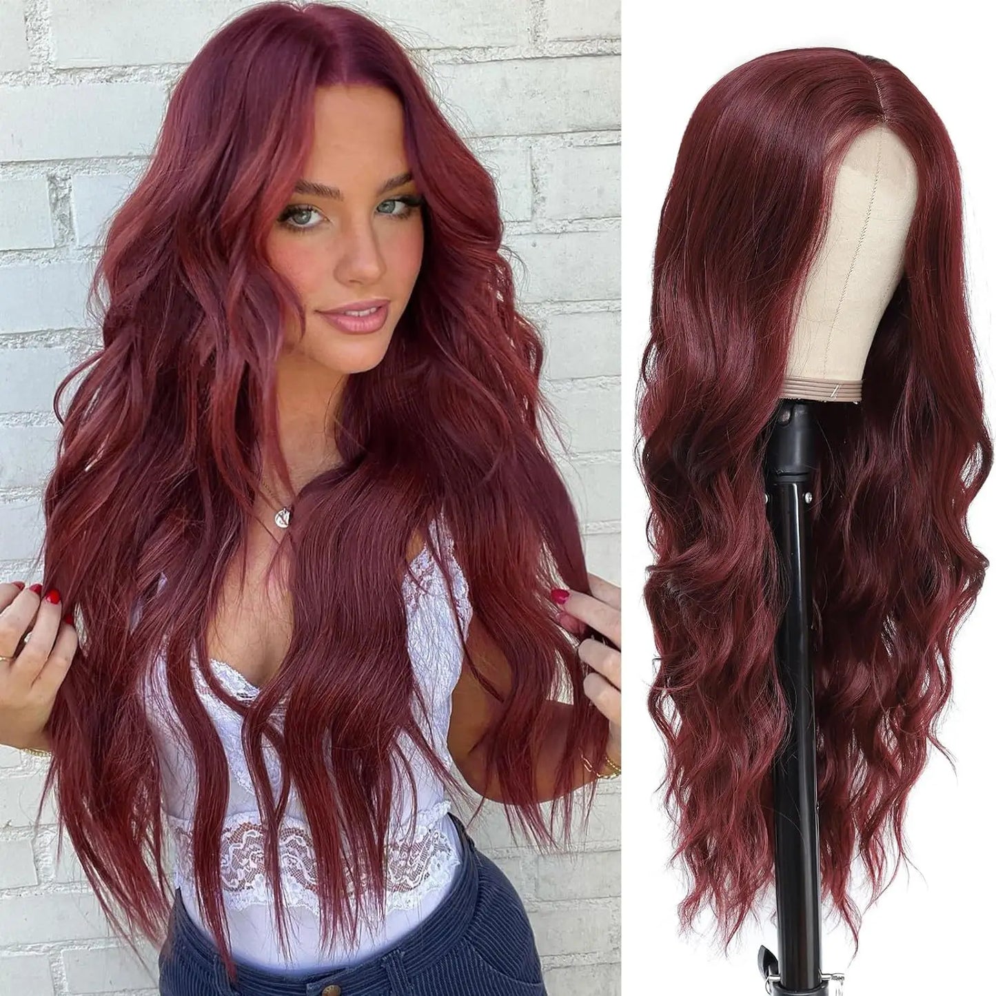 28 Inch Synthetic Hair Wig Long Lace Ombre Blonde Pink Curly Wavy for Women Girl Middle Part Machine Made Daily Party Dating