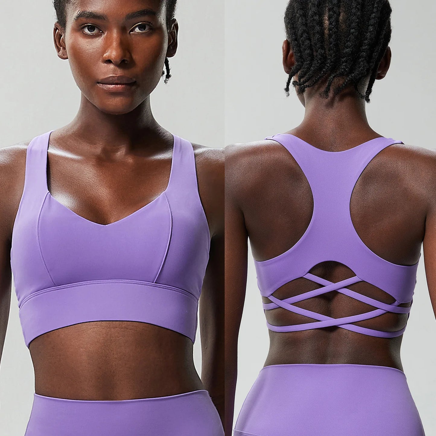 Women Fitness Yoga Bra Buttery Soft Gathered Push Up Sports Underwear High Imapact Gym Crop Top Breathable Workout Clothes