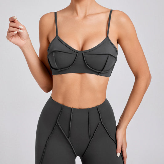Women Fitmness Backless Gym Running Push Up Yoga Sports Tops Breathable Wrapped Yoga Sports Bras Padded Underwear Female