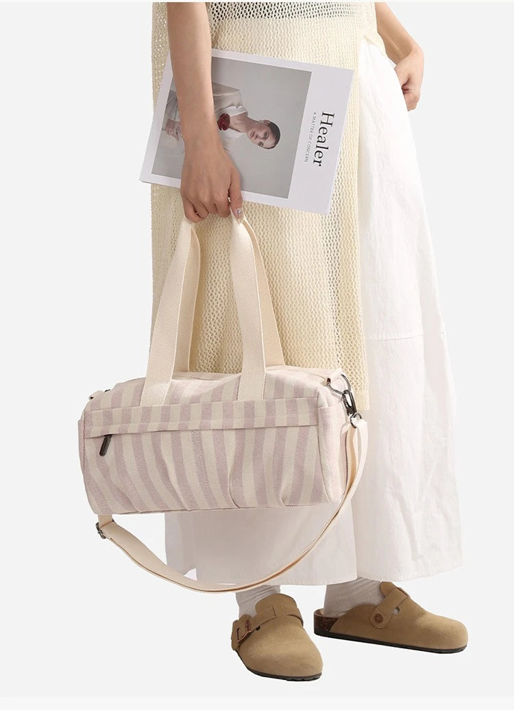 Women's Handbag Fashionable  Lightweight Women's Canvas  Bags with Checked Fabric Large Capacity for Single Shoulder Bag
