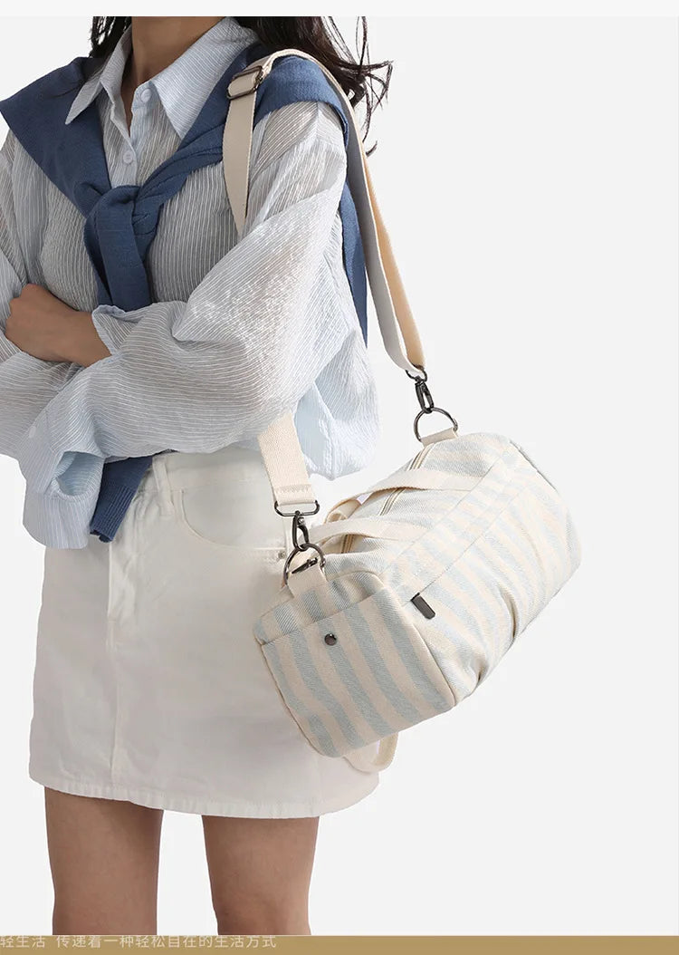 Women's Handbag Fashionable  Lightweight Women's Canvas  Bags with Checked Fabric Large Capacity for Single Shoulder Bag