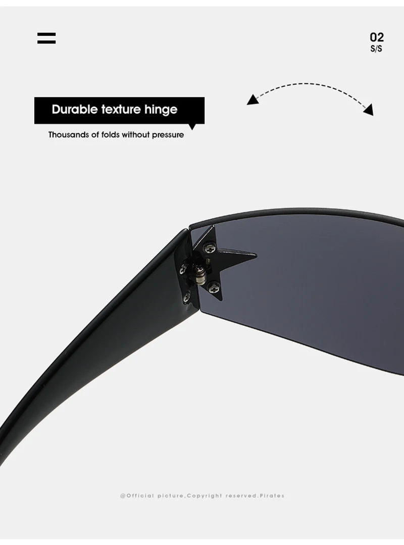 Fashion Sunglasses for Women Men Trendy Shield Wrap Around Sunglasses Oversized Fashion Frameless Sun Glasses