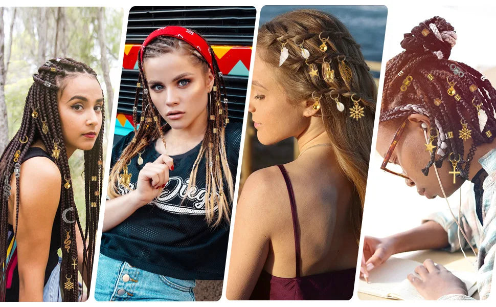 40 Wigs Dirty Braids Hair Accessories Blonde Hair Sets Rings Adjustable Hair Beads Braids Jewelry Accessories
