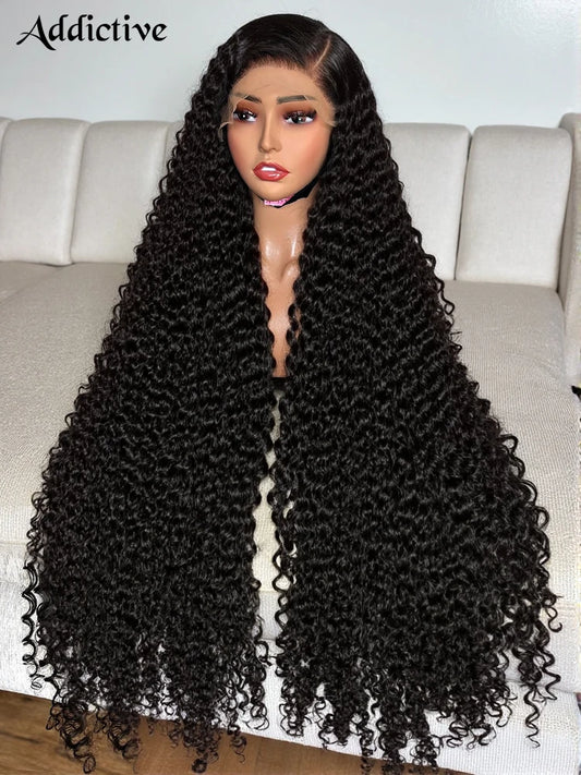 30 Inch HD Transparent 13x6 Water Curly Lace Frontal Human Hair Wigs 200% Brazilian Deep Wave 13x4 Lace Front Wig For Women