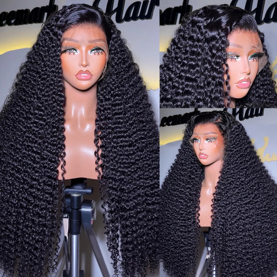 30 Inch HD Transparent 13x6 Water Curly Lace Frontal Human Hair Wigs 200% Brazilian Deep Wave 13x4 Lace Front Wig For Women