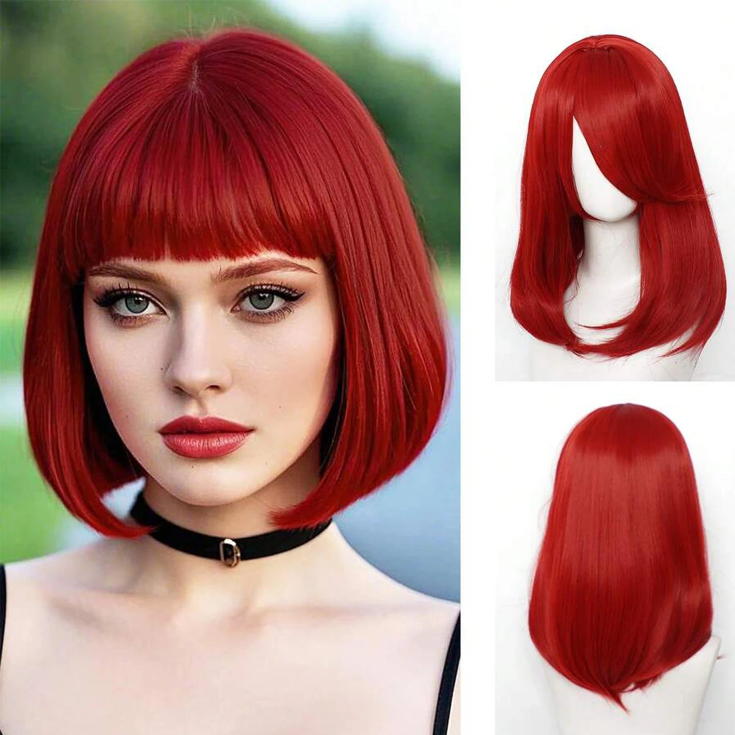 18 Inch Extra Long Straight Hair Wig With Bangs Synthetic Heat-Resistant Suitable For Women Cosplay Wigs
