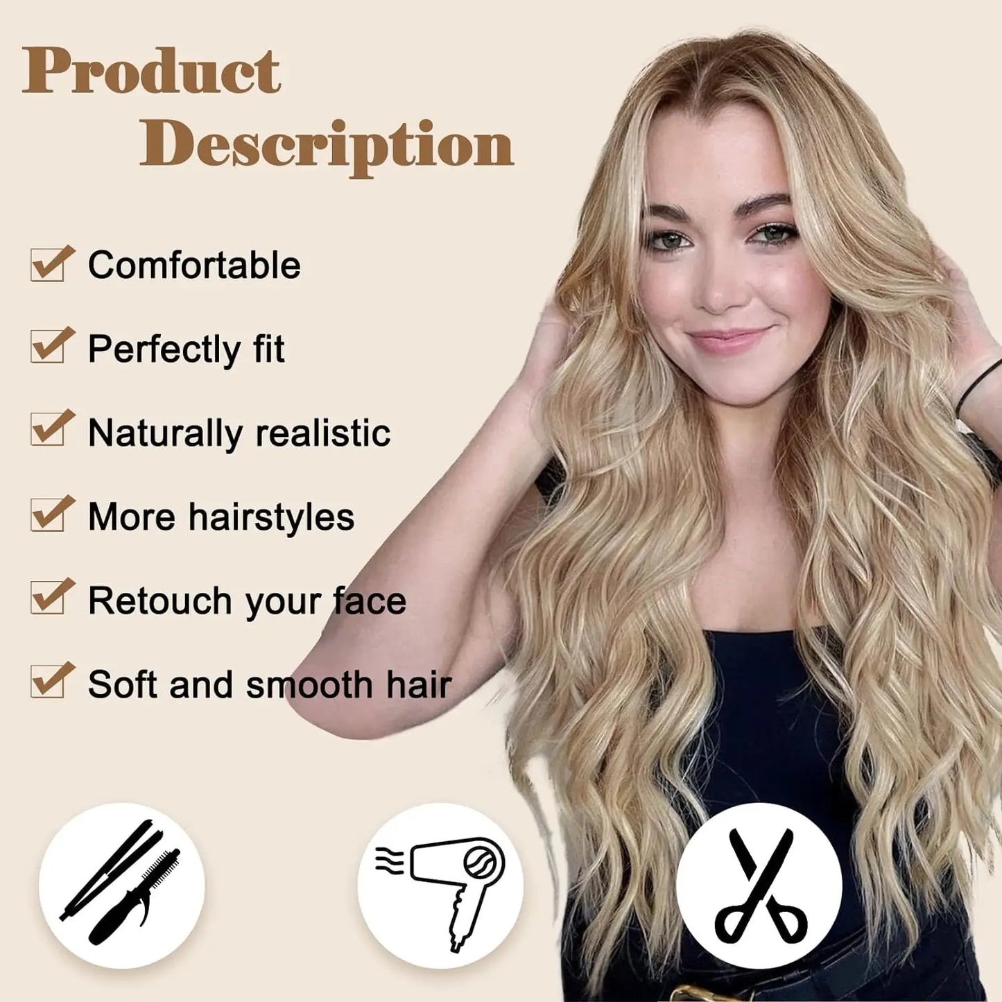 28 Inch Synthetic Hair Wig Long Lace Ombre Blonde Pink Curly Wavy for Women Girl Middle Part Machine Made Daily Party Dating
