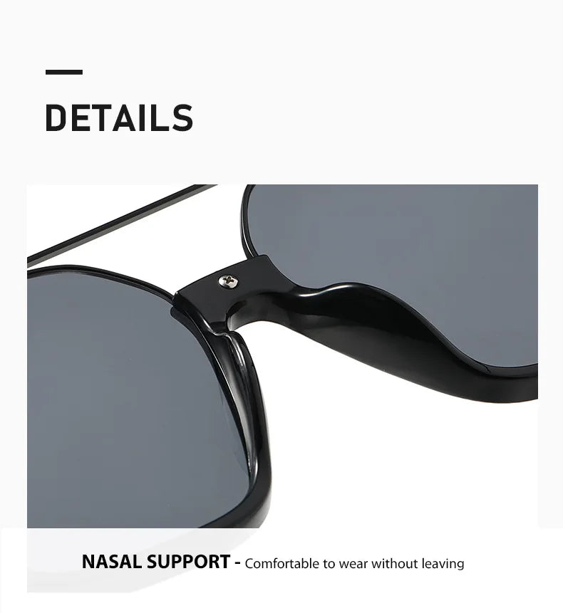 Sunglasses for Women New Large Frame Anti-blue Glasses Double Beam Sunglasses Women's Vintage Street Sunglasses Luxury Designer