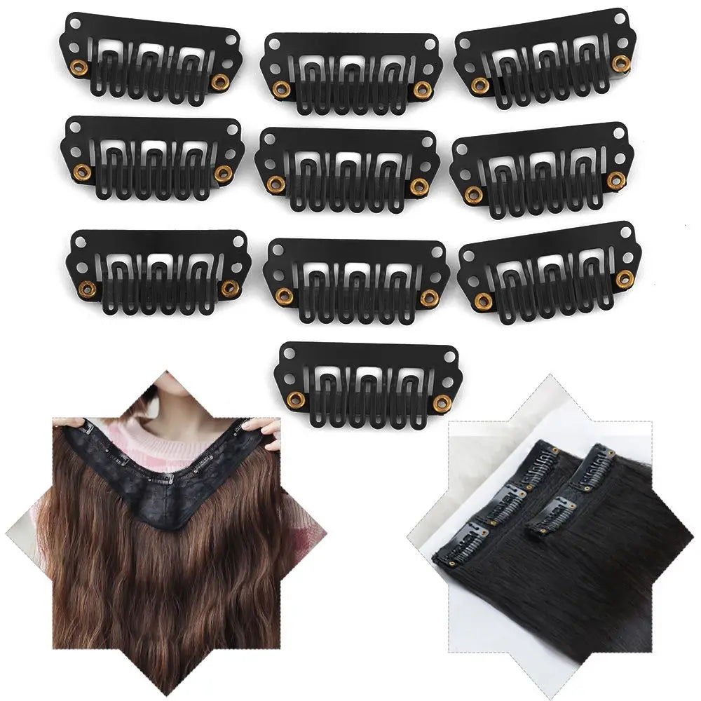 10PCS U Shape Wigs Snap Clips Iron Hairpins Hair Extensions Tool Metal Pin Women Beauty Hair Styling Accessories