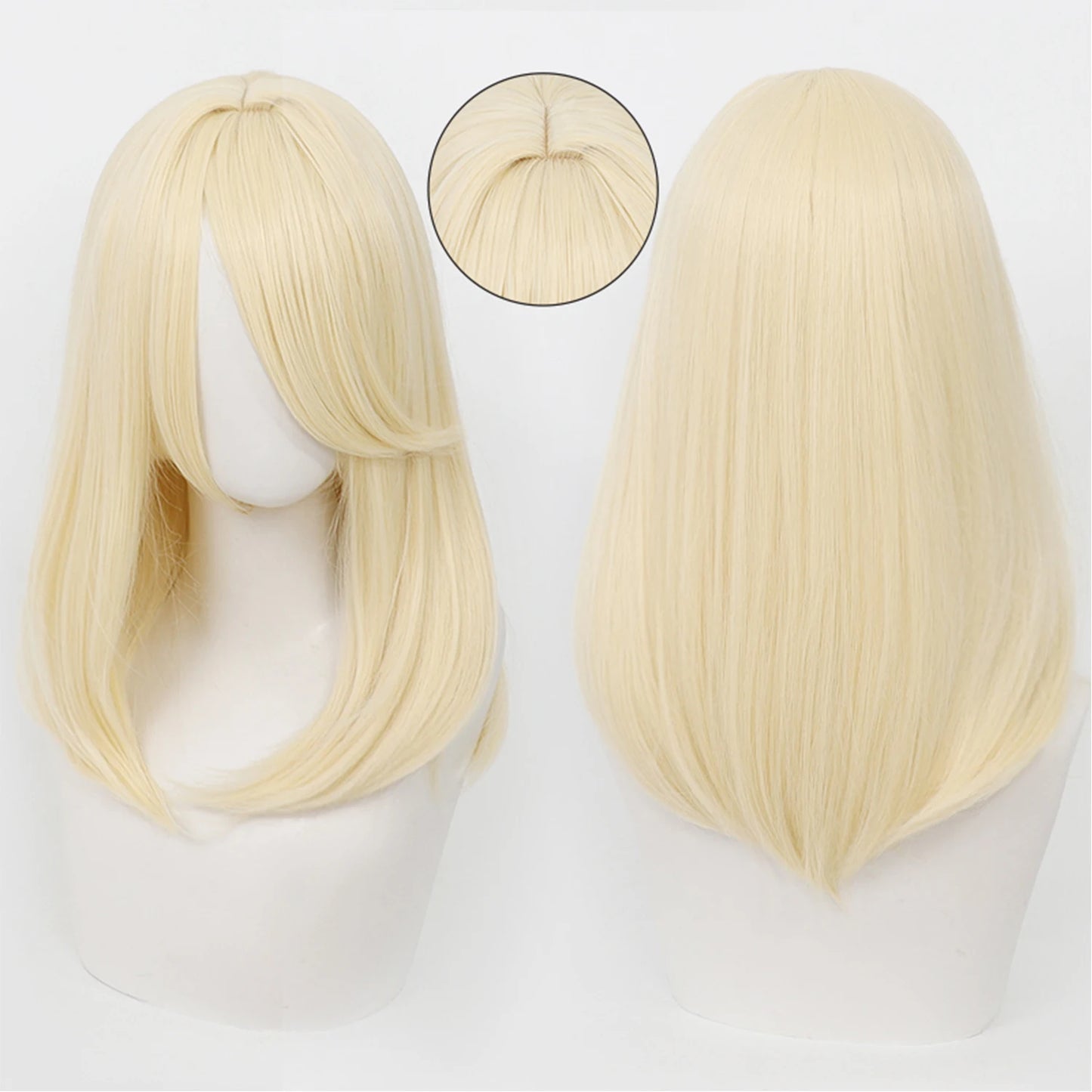 18 Inch Extra Long Straight Hair Wig With Bangs Synthetic Heat-Resistant Suitable For Women Cosplay Wigs