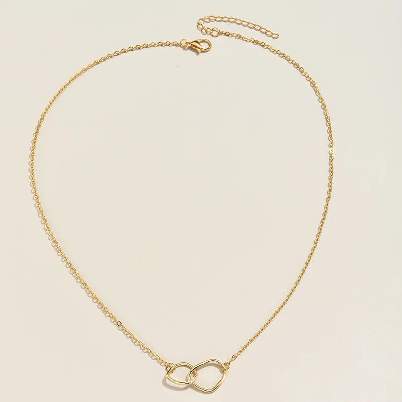 Two Round Shaped Necklaces Female Exquisite Geometric Women Chain Choker Neck Necklace Birthday Gift for Ladies Fashion Jewelry