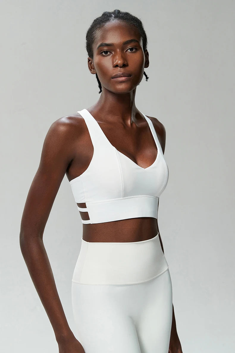 Women Fitness Yoga Bra Buttery Soft Gathered Push Up Sports Underwear High Imapact Gym Crop Top Breathable Workout Clothes