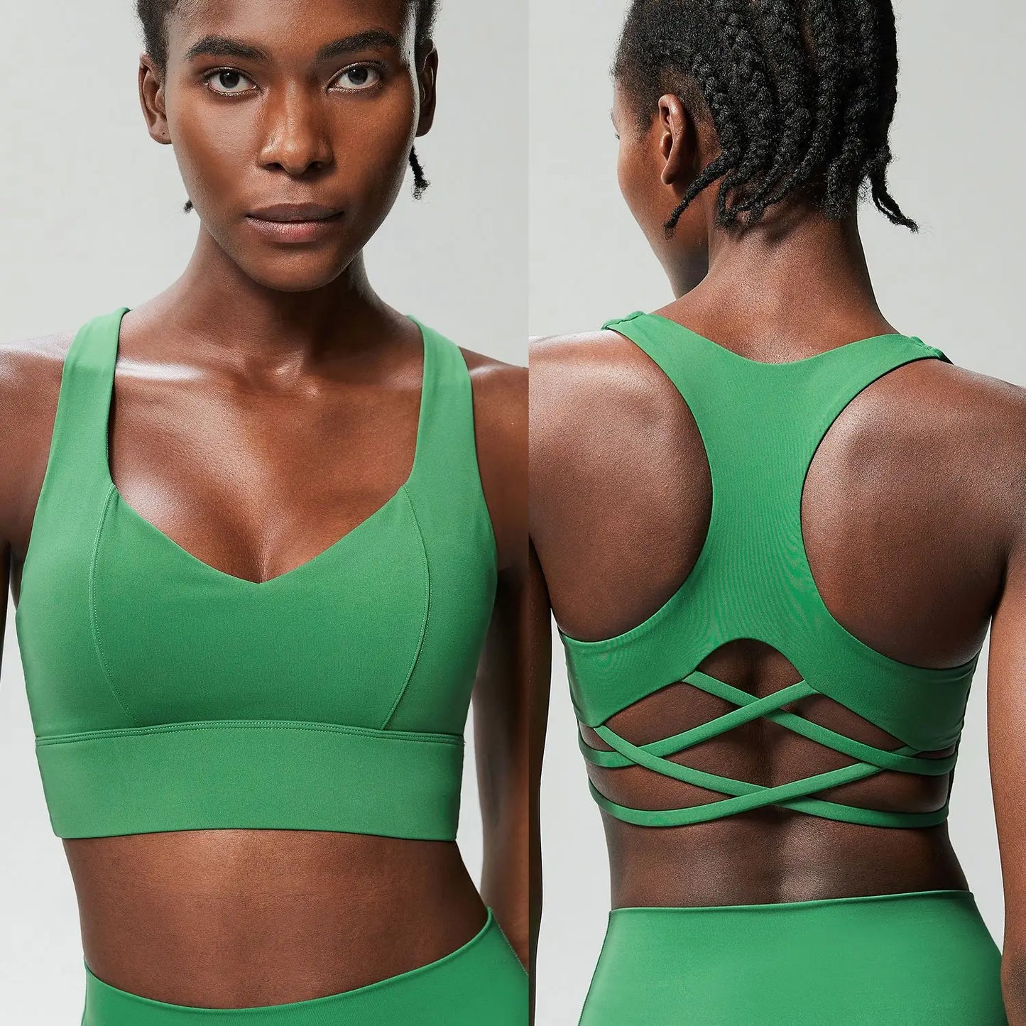 Women Fitness Yoga Bra Buttery Soft Gathered Push Up Sports Underwear High Imapact Gym Crop Top Breathable Workout Clothes